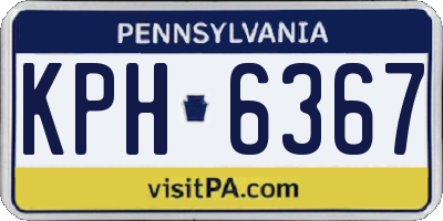 PA license plate KPH6367