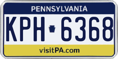 PA license plate KPH6368