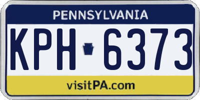 PA license plate KPH6373