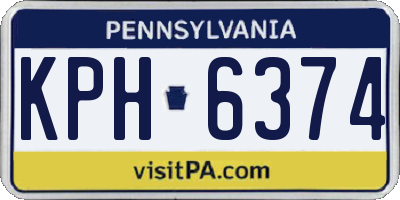 PA license plate KPH6374