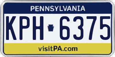 PA license plate KPH6375