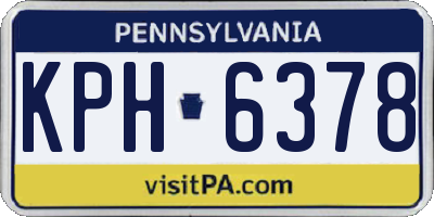 PA license plate KPH6378