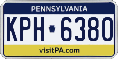 PA license plate KPH6380