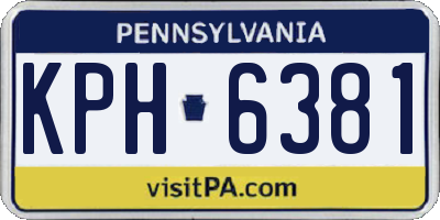 PA license plate KPH6381