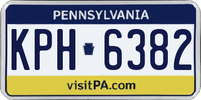 PA license plate KPH6382