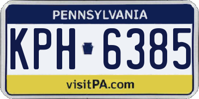 PA license plate KPH6385