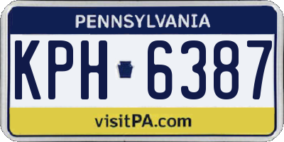 PA license plate KPH6387