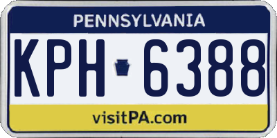 PA license plate KPH6388