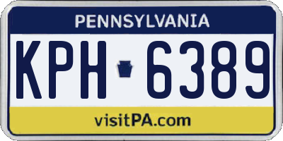 PA license plate KPH6389