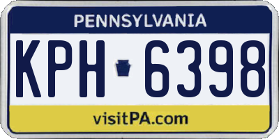 PA license plate KPH6398