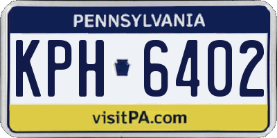 PA license plate KPH6402