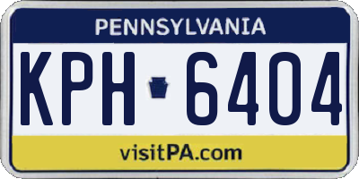 PA license plate KPH6404