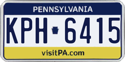 PA license plate KPH6415