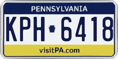 PA license plate KPH6418