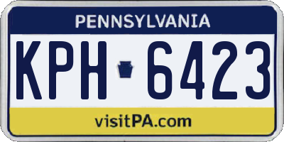 PA license plate KPH6423