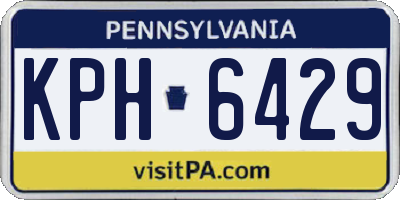 PA license plate KPH6429