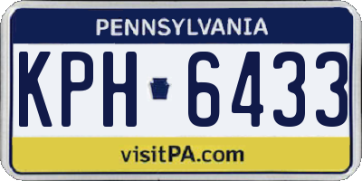 PA license plate KPH6433