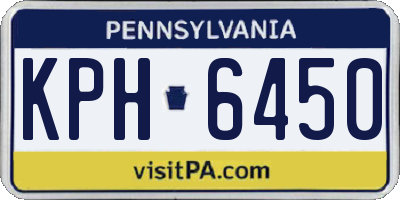 PA license plate KPH6450