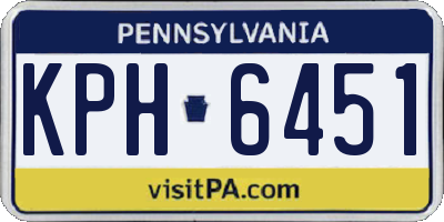 PA license plate KPH6451