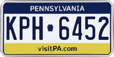 PA license plate KPH6452