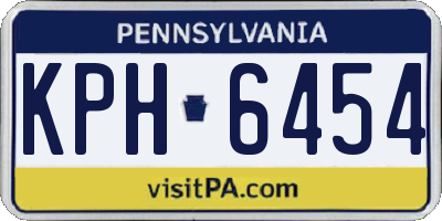 PA license plate KPH6454