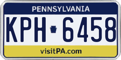 PA license plate KPH6458