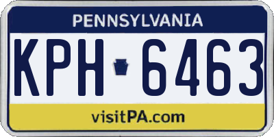 PA license plate KPH6463