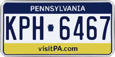 PA license plate KPH6467