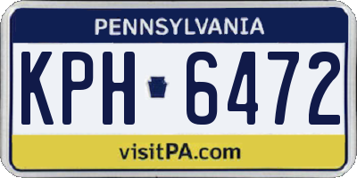 PA license plate KPH6472