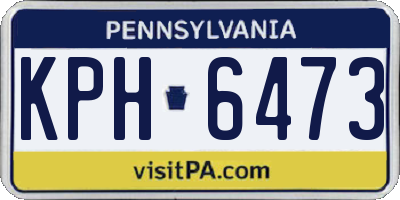 PA license plate KPH6473
