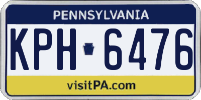 PA license plate KPH6476