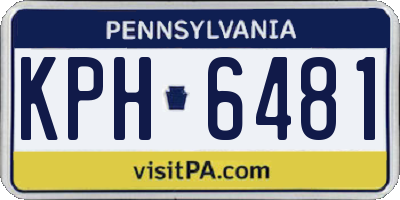 PA license plate KPH6481