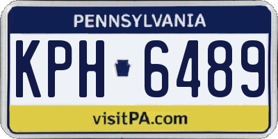 PA license plate KPH6489