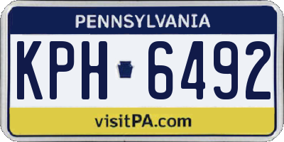 PA license plate KPH6492