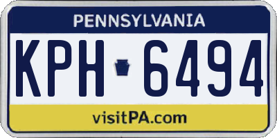 PA license plate KPH6494