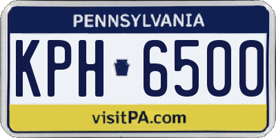 PA license plate KPH6500