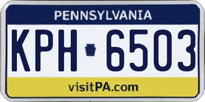 PA license plate KPH6503
