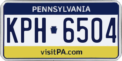 PA license plate KPH6504