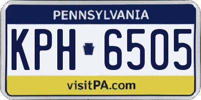 PA license plate KPH6505