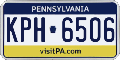 PA license plate KPH6506