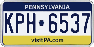 PA license plate KPH6537