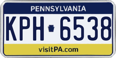 PA license plate KPH6538