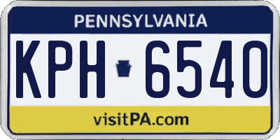 PA license plate KPH6540