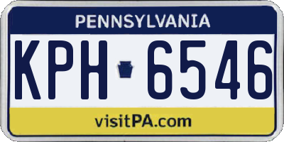 PA license plate KPH6546
