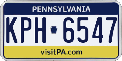 PA license plate KPH6547