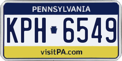PA license plate KPH6549