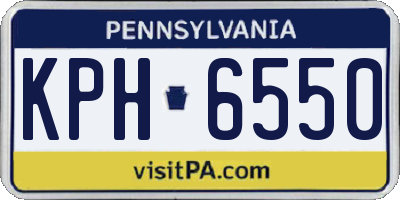 PA license plate KPH6550