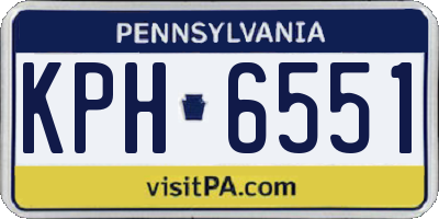 PA license plate KPH6551