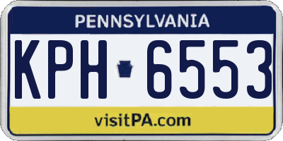 PA license plate KPH6553