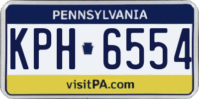 PA license plate KPH6554
